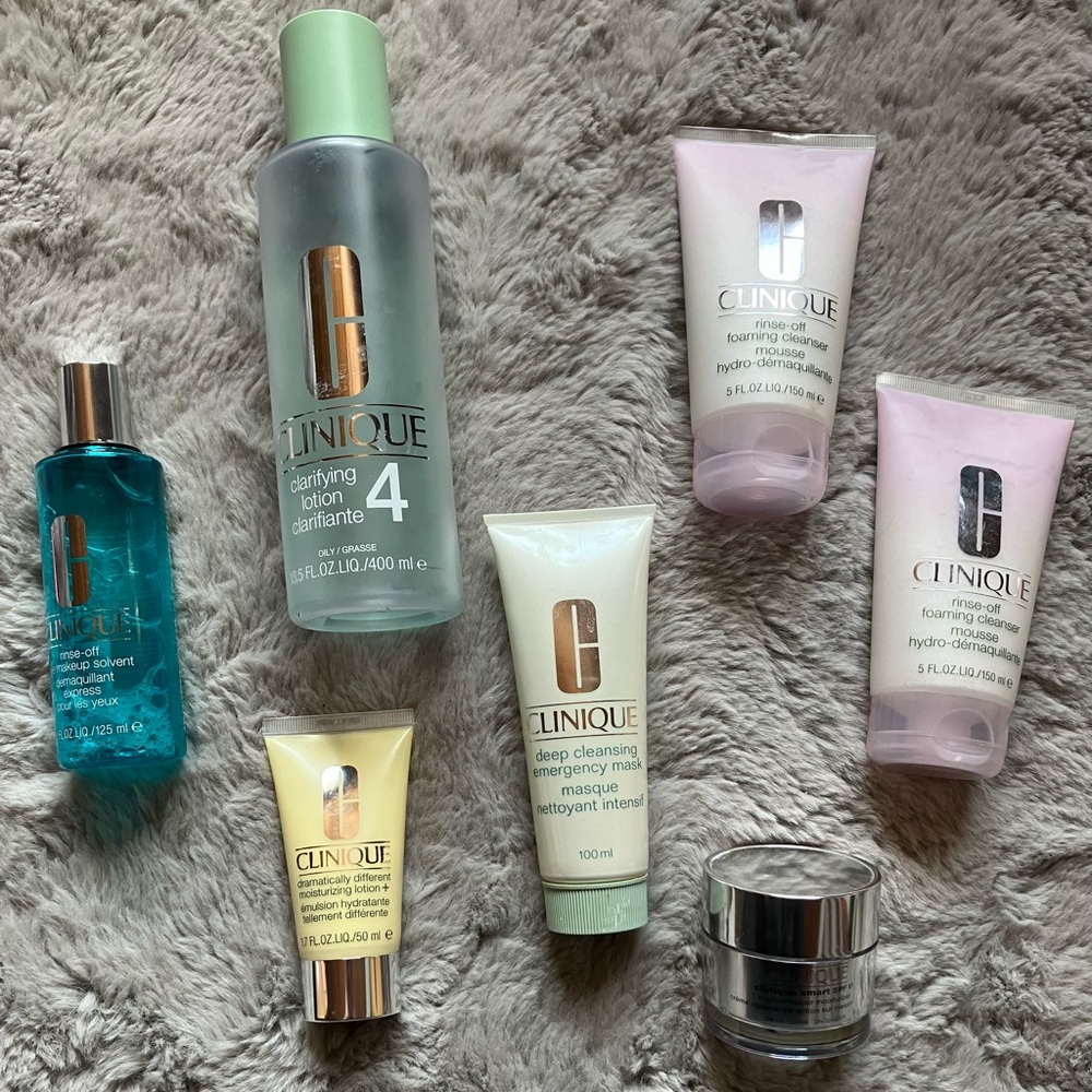 Lot of Clinique Products, mostly full some less so than others as seen in pics